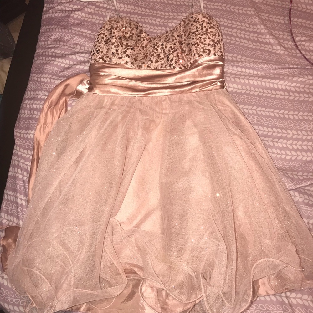 Strapless Pink Homecoming/ Prom Dress